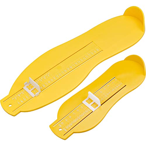 Winfred 2Pcs Medidor de Pies para Adultos y Niños, 17 a 47, Dispositivos de Medición de Zapatos, Amarillo, Medición de Pies, Regla de Medición de la Longitud del Pie