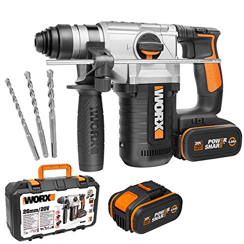 Worx WX392 - Martillo 4 Funciones 2,2J 20V 2 bat (4Ah + 4Ah)