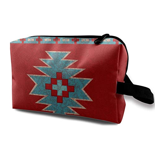 XCNGG Bolsa de cosméticos para mujer Bolsas de aseo suaves Bolso multiusos Bolsa de almacenamiento Red Western Southwest Mesas