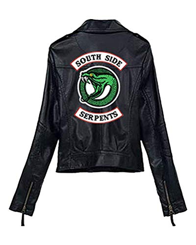 Yesgirl Riverdale Southside Serpents - Chaqueta de piel para mujer y niña, corte ajustado, sudadera, camiseta de manga larga Negro J. M