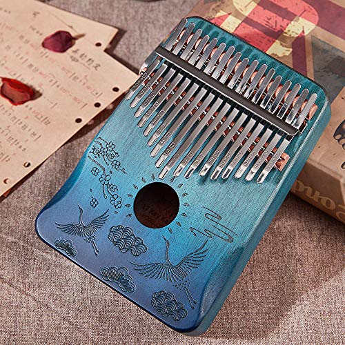 YUY Thumb Piano 17 Teclas, Piano De Dedo Portátil con Estuche Protector, Cancionero Rápido para Aprender, Martillo De Afinación, Kit Todo En Uno,C