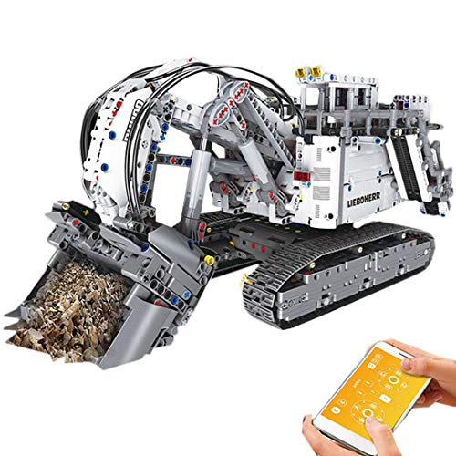 YZHM 2.4G Technic Liebherr Excavator Set Advanced Edificio, 4062pcs Control Remoto Personalizado/Aplicación Controlado Función de Potencia Excavadora con 9 Motores, Compatible con Lego Technic