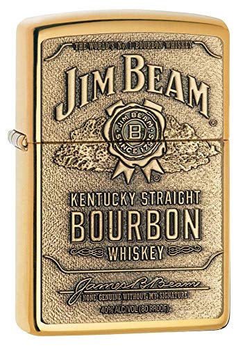 Zippo Jim Beam Brass Emblem Lighter - Mechero, Color latón