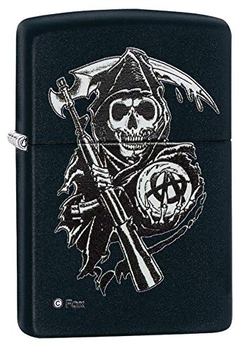 Zippo Sons of Anarchy - Encendedor de cocina (Negro, Color blanco)