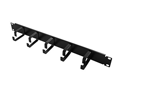 2direct GmbH Logilink 19 Zoll Cable Management Bar 1U con 5 Soportes Metálicos Fijos, Negro