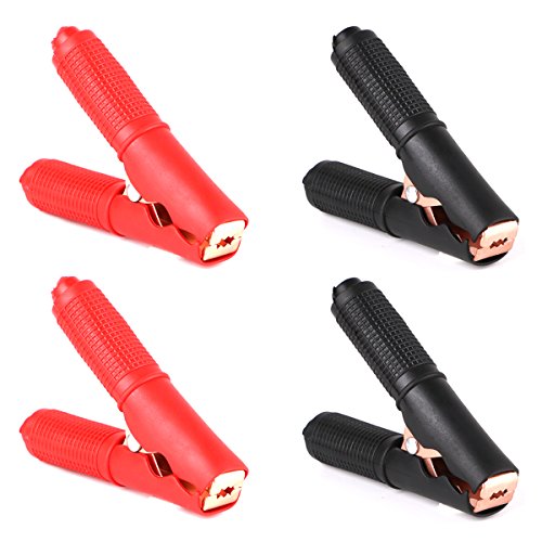 4pcs Clips de cocodrilo Eléctrico Pinzas de cocodrilo, 250V 100A Gran Aislamiento Actual Pinzas de Batería de Coche Pinzas de Batería para el vehículo Auto del Coche