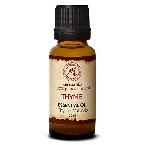 Aceite Esencial de Tomillo 20ml - Aceite de Timo Vulgaris - Austria - 100% Natural - Baños Aromáticos - Saunas - Inhalaciones - Masajes - Cuidado del Cabello y la Piel