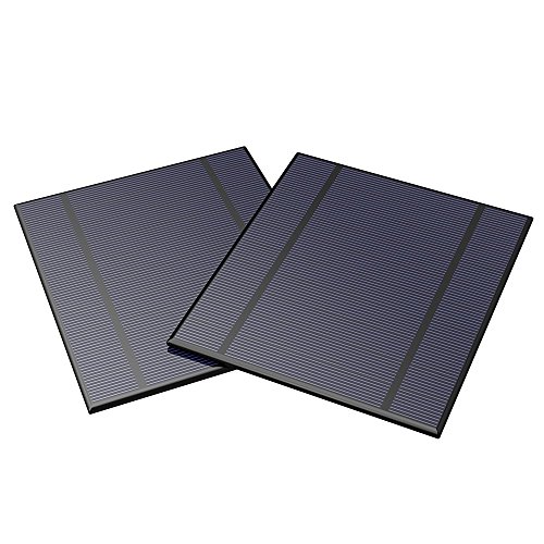 ALLPOWERS 2 Piezas 2.5W 5V/500mAh Mini Encapsulado Panel Solar Epoxi DIY Batería Cargador Kit para Energía Batería LED 130x150mm (Panel Solar Sólo)