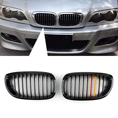 Artudatech Rejillas Frontales Coche, 1 par Rejillas de Coche Parrilla de Delantera Malla Rejilla de Repuesto Grille Grill para B-M-W E46 Serie 3 2003-2005 2 Puertas