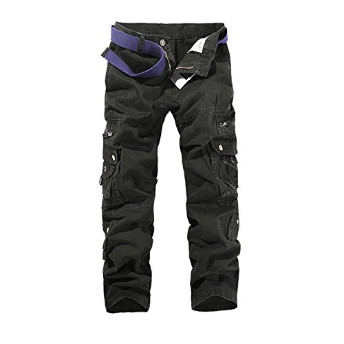 AYG Pantalon Militar Cargo Trousers para Hombre Negro(black#015) 40W / 33L