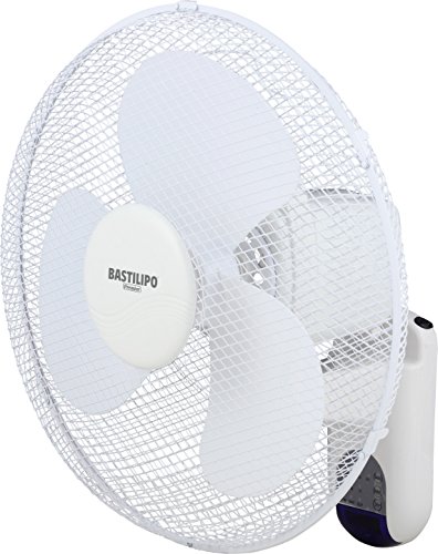 Bastilipo Calahonda Ventilador de Pared con Mando a Distancia, 45 W, Blanco