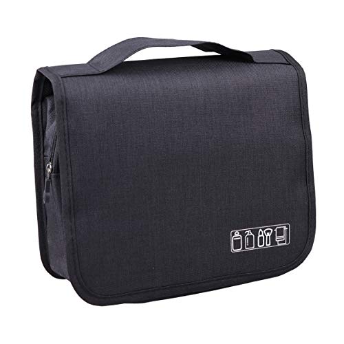 Beaupretty Bolsa de Cosméticos Caja de Viaje Bolsa de Baño Impermeable Organizador Estuche Bolsa de Almacenamiento Portátil con Compartimentos para Viajes de Negocios Dormitorio Negro