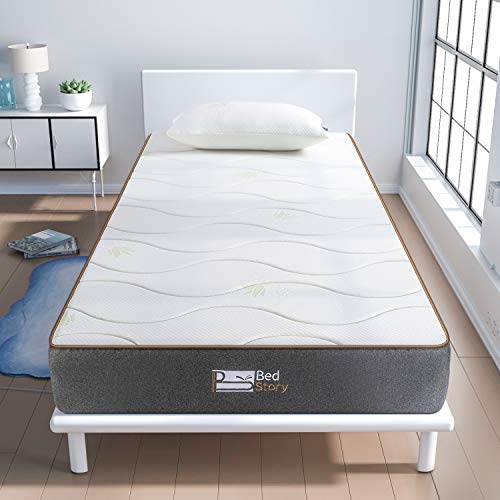 BedStory Colchón individual ortopédico 90 x 190 x 20 cm de espuma de alta calidad, diseño multicapa independiente, 7 zonas diferenciadas ortopédico, hipoalergénico, revestimiento antiácaros de aloe