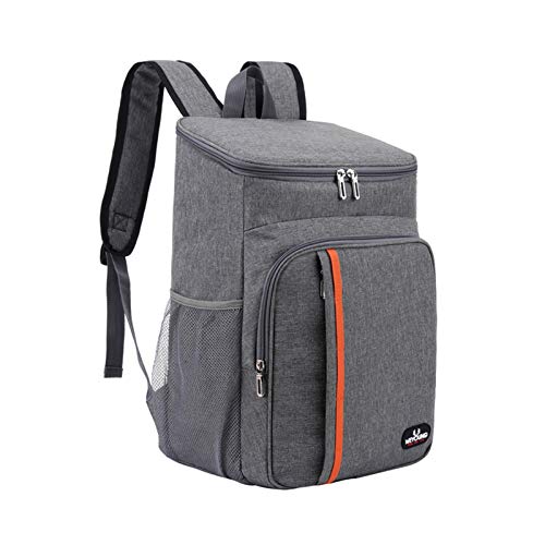 Blusea Mochila nevera grande de 18 l, 28 latas, impermeable, ultraligera, aislante, para hombres y mujeres, para camping, barbacoa, senderismo, picnic, trabajo, escuela, viajes (gris)