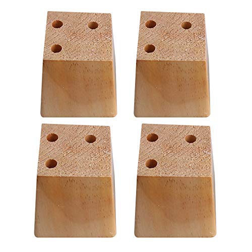BQLZR - Piernas trapezoidales para sofá (7,5 x 7,5 x 8 cm), color madera natural de pino