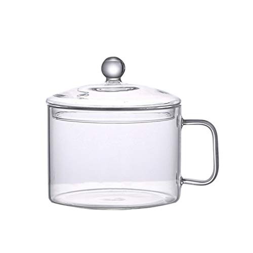 Cabilock Cacerola de Vidrio con Tapa Olla de Cocina de Vidrio Borosilicato Cacerola Olla de Cocina para Pasta Sopa de Fideos Leche 13Cm