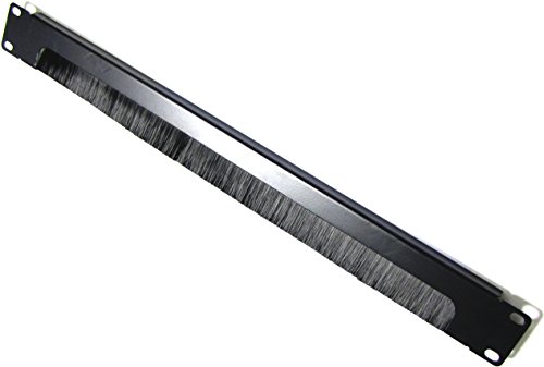Cablematic PN02031514581160820 - Panel pasacables para Rack 19 de 1U con Cepillo Inferior, Color Negro