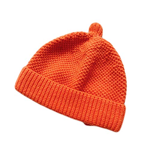 Cálido Invierno de punto sombrero del bebé for niñas otoño linda clásica del niño de las muchachas ajustables Diseño Hat for Edad 10-30 Meses Gorra de esquiar ( Color : Orange , Size : 10-30 months )