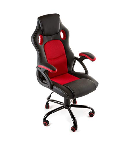 CAMBIA TUS MUEBLES - Silla Gaming X-One sillón Giratorio de Oficina despacho Escritorio, en Negro Rojo Azul y Gris (Rojo)