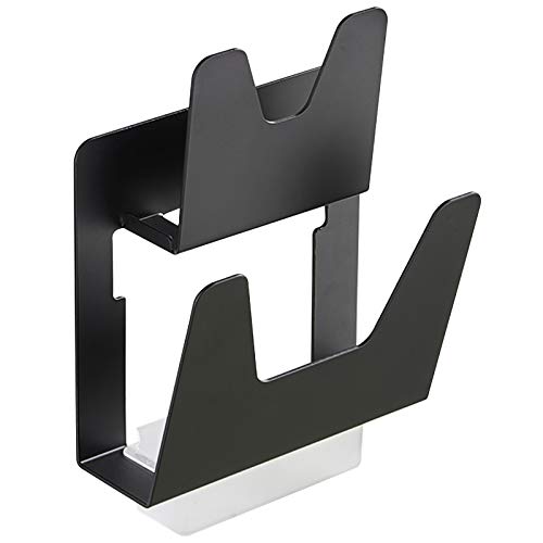 Chstarina Soporte de Tapas de Ollas y Sartenes, Organizador de Tapas de Ollas de Aluminio, Tapa de Olla estante, Colgador de Tapa de Sartenes de Metal que Ahorra Espacio, Negro