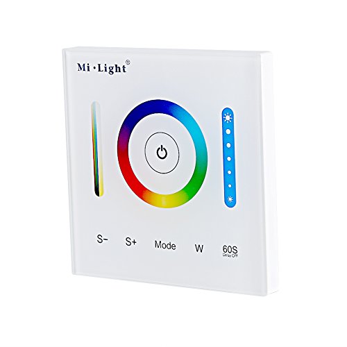 Controlador de pared táctil MIBOXER montado en la pared para RGB/RGBW/RGB + CCT Cambio de color de la tira de luz LED con DC 12-24V