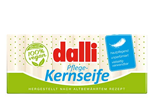 Dalli Jabón de sosa vegetal sin perfumar, 3 pastillas de 125 g