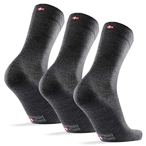 DANISH ENDURANCE Calcetines de Lana Merino 3 Pares (Gris, EU 43-47)