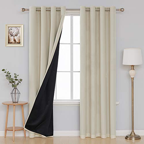 Deconovo Cortinas Salon Modernas Aislantes Térmicas Funcional Estilo Elegante con Ollados 2 Piezas 140 x 240 cm Beige Claro