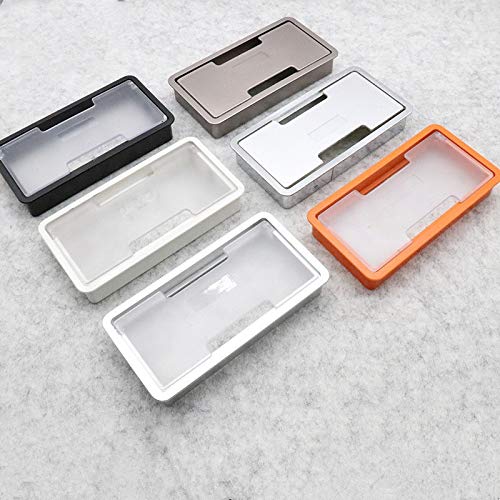 Decoración hogareña ABS Desk High Hole Cover Transparent Desk Outlet Outling Box Holder Gabinete Vent Square Table Cable Office Hardware Mobiliario (Color : Naranja)