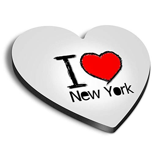 Destination Vinyl ltd Imanes de MDF con forma de corazón – I Love New York NYC America USA para oficina, armario y pizarra blanca, pegatinas magnéticas, 7752