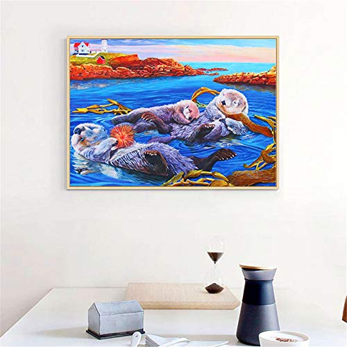 DIY 5D Pintura Diamante Kit Taladro Completo Oso de mar Cristal Rhinestone Diamond Painting Full Drill Adultos Kids Bordado Punto de Cruz Mosaic Imágenes Craft para el Hogar Pared Decoración 30x40cm