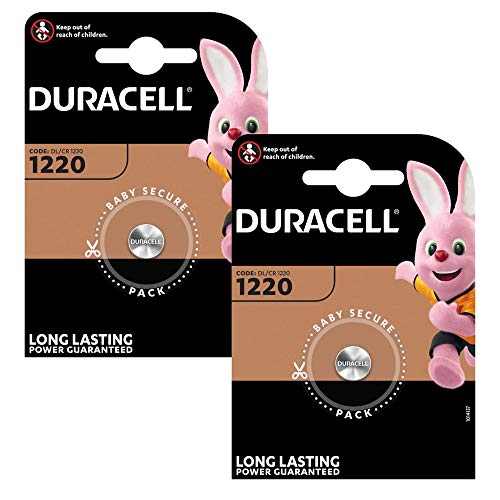 Dos (2) X Duracell CR1220 de litio pilas de botón, litio, 3 V, incluye embalaje