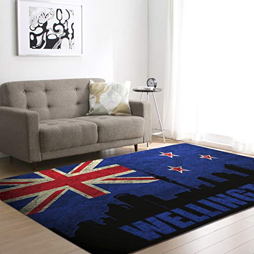 DRTWE Alfombra de Terciopelo Suave Nueva Zelanda Bandera Nacional Estampada Alfombra para Sala de Estar decoración Dormitorio Pasillo Antideslizante Zona Alfombra niños vivero Jugar Estera,50 * 80cm