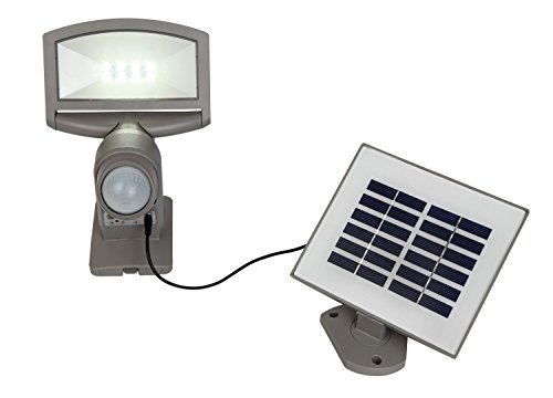 Eco Light Solar lámpara de pared Sunshine con panel solar, detector de movimiento, Giratorio y orientable, IP44 P 9016 SI