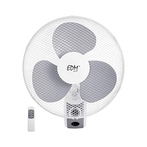 EDM 33916 Ventilador Pared con Mando A Distancia 45W, Blanco, 40 cm