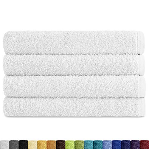 Eiffel Textile Packs de Toallas Calidad Rizo 400 gr, Algodón Egipcio 100%, Blanco, 4X Lavabo, 4 Unidades