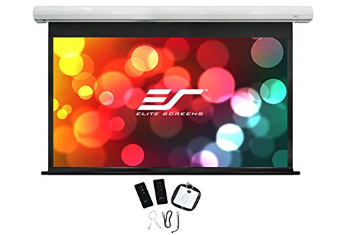 Elite Screens Pantalla motorizada Premium Saker 244 x 137 cm Vorl.-60 cm, 16:9 Formato 110 Pulgadas, SK110XHW-E24