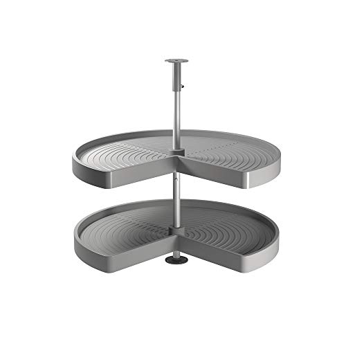 EMUCA - Kit de bandejas giratorias para Mueble de Cocina esquinero, bandejas giratorias 3/4 de Ø710mm para modulo de 800mm, Gris