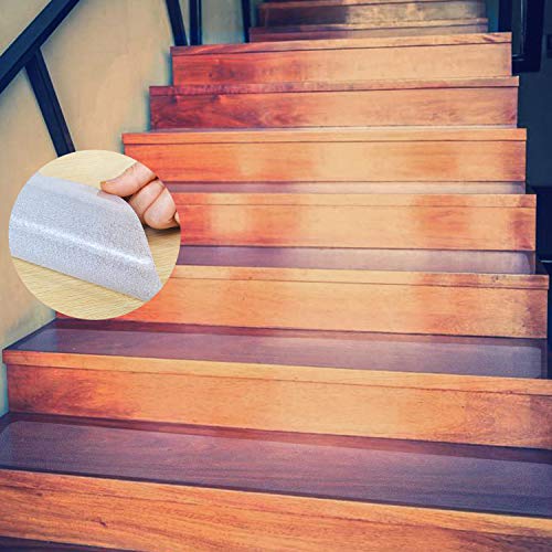 Escalera Antideslizante, ONTWIE 15 * 60cm Transparente Pisadas de Escaleras Antideslizantes de Seguridad, Antideslizantes Tracción Escaleras de Seguridad, Cinta Adhesiva para Escalera