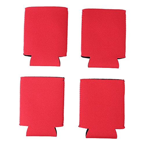 Fundas Protectoras para Latas de Cerveza Bolsos de Neopreno para Coca Cola Fundas de Enfriador para Latas de Bebidas (Red)