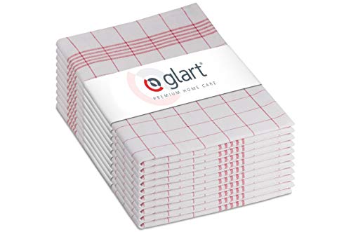 Glart Pack de paños, Algodón, Rojo/Blanco, Talla única, 10