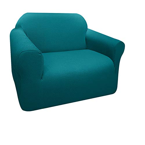 Granbest Funda de Sofá Elástica Súper Gruesa con Diseño Elegante Universal Funda Sillón 1 Plaza Antideslizante Protector Cubierta de Muebles (1 Plaza, Verde Negruzco)