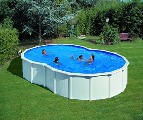 GRE - Piscina ocho modelo VARADERO con pared de acero blanco - 640x390x120