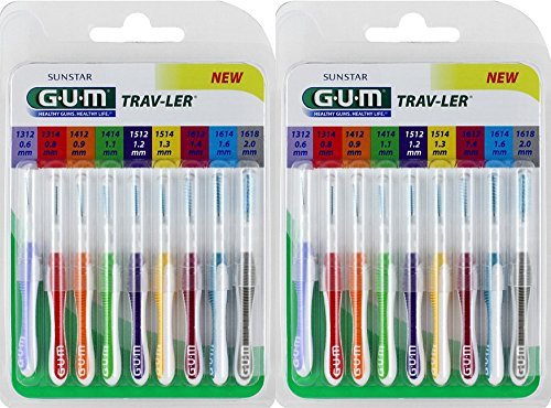 Gum Traveler Cepillos Interdentales Paquete 9 Mix Pack