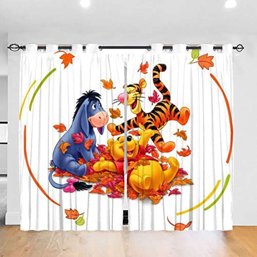 HADIHADI Winnie Pooh - Cortina opaca para dormitorio o sala de estar, habitación de los niños, 132 x 213 cm, 2 paneles