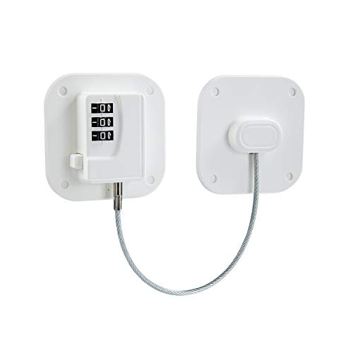 HANGOU Cerradura de Nevera Cerradura de Nevera sin Llave Cerradura de Nevera de Seguridad para Niños con Contraseña Digital Cerraduras de Código de Nevera