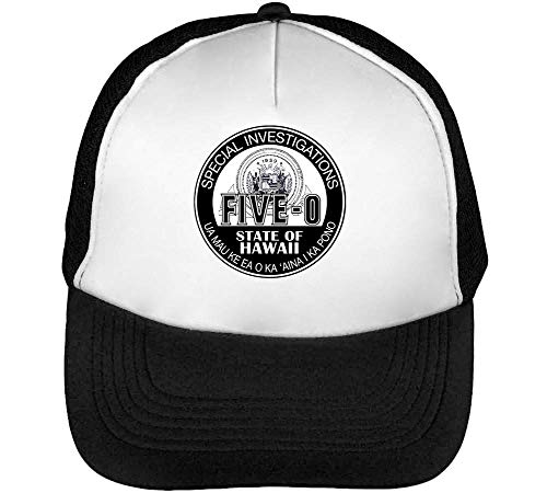 Hawaii Five-O Special Investigator Shield Gorras Hombre Snapback Beisbol Negro Blanco