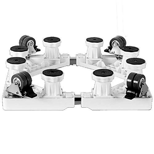 HIZLJJ 8 pies 4 Ruedas Lavadora Nevera Lavadora Base Base Universal Modelos de Lavado Ajustable automático Nevera Base (Color : White)