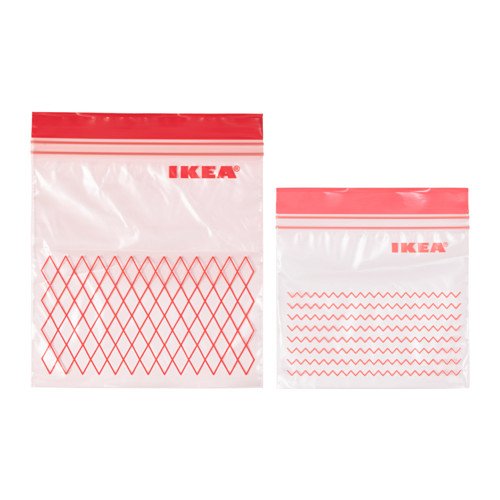 Ikea ISTAD - Bolsa de plástico para congelador, 30 bolsas (0,4 l, 15 x 15,5 cm) y 30 bolsas (1 l, 18 x 21,5 cm), 60 bolsas