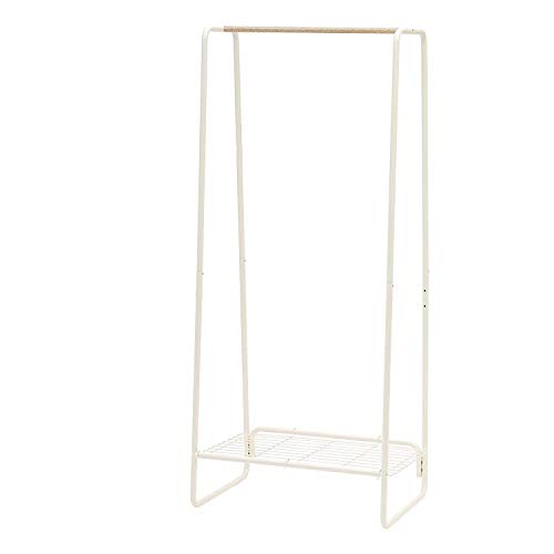 Iris Ohyama 530476 Perchero/Espacio de almacenajecon Ganchos movibles para Accesorios de Metal y MDF Madera-Garment Rack PI-B5 M-Robe Claro y Blanco, 64 x 40 x 150 cm